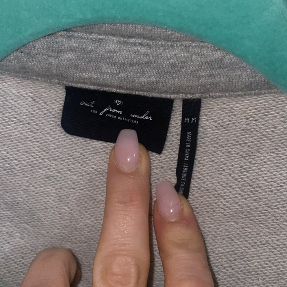 Out From Under Crop Short Sleeve Sweat Collared Top SIZE MEDIUM - Picture 2 of 4